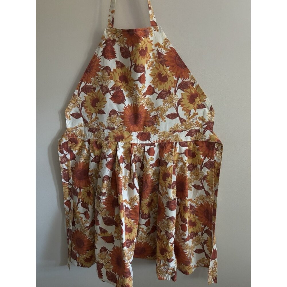 DEBORAH CONNOLLY DESIGNS Sunflower Print Cotton Apron One Size Fall Autumn